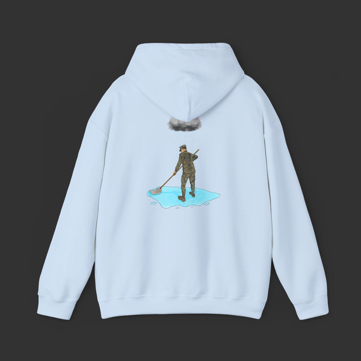 Moppin' In The Rain (Back) WD Hoodie
