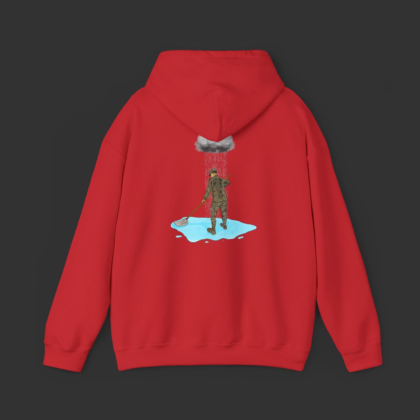 Moppin' In The Rain (Back) WD Hoodie