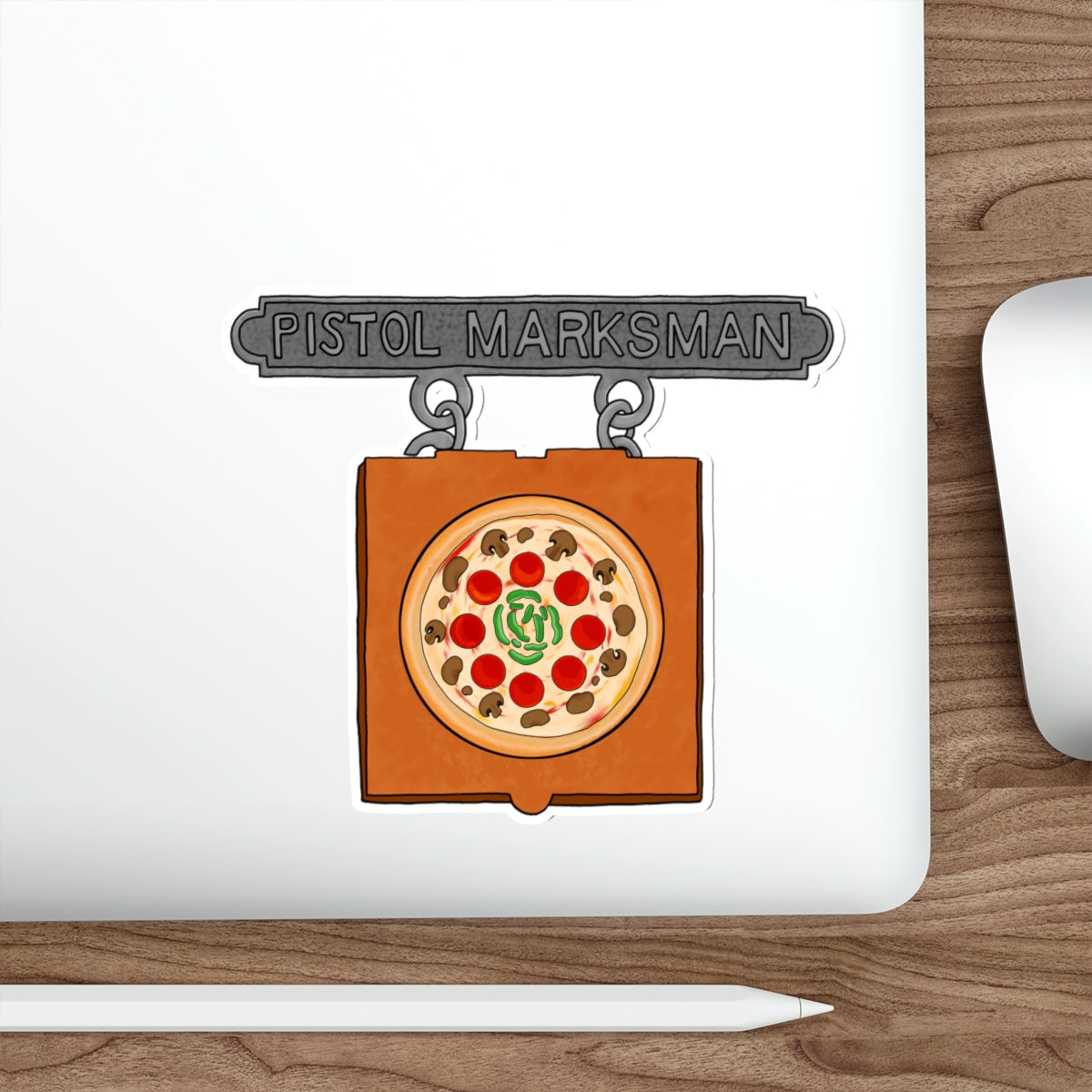 Sticker Series - Pizza Box Pistol Marksman