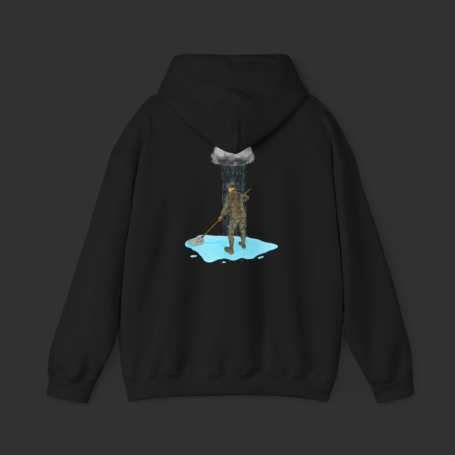 Moppin' In The Rain (Back) WD Hoodie