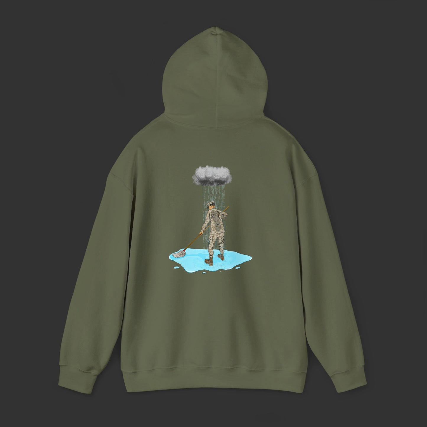 Moppin' In The Rain (Back) DS Hoodie
