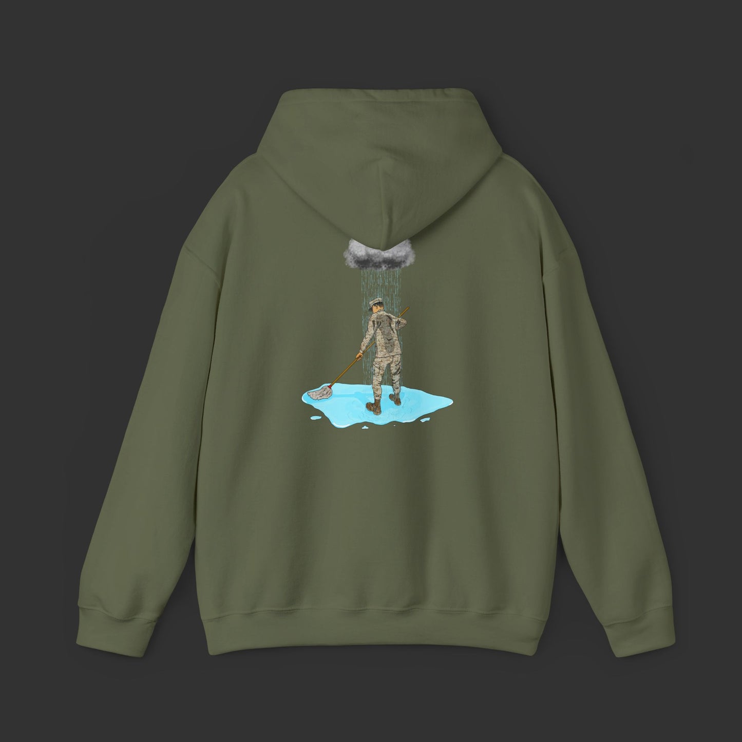Moppin' In The Rain (Back) DS Hoodie