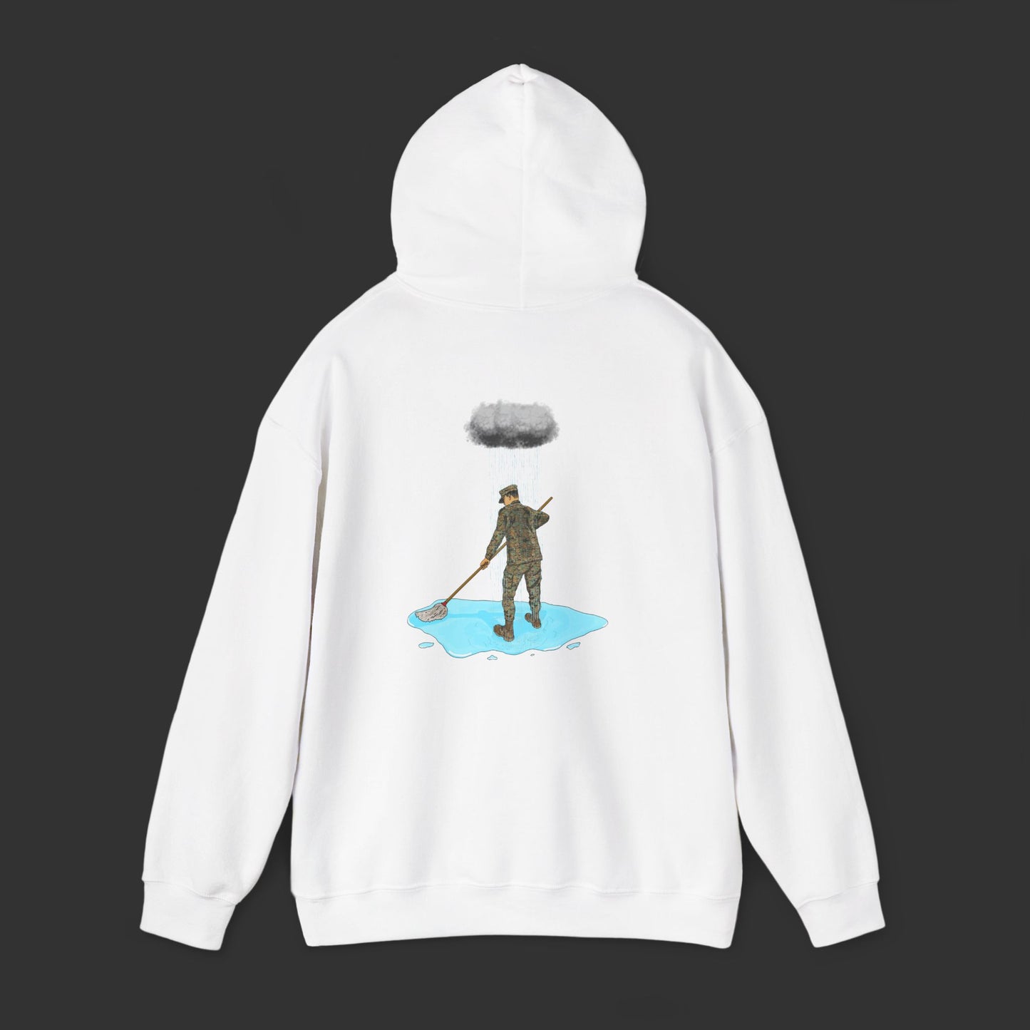 Moppin' In The Rain (Back) WD Hoodie
