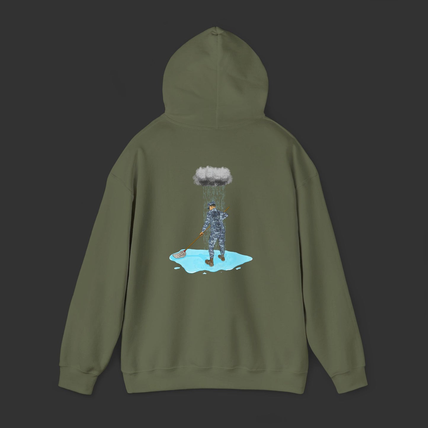 Moppin' In The Rain (Back) BB Hoodie
