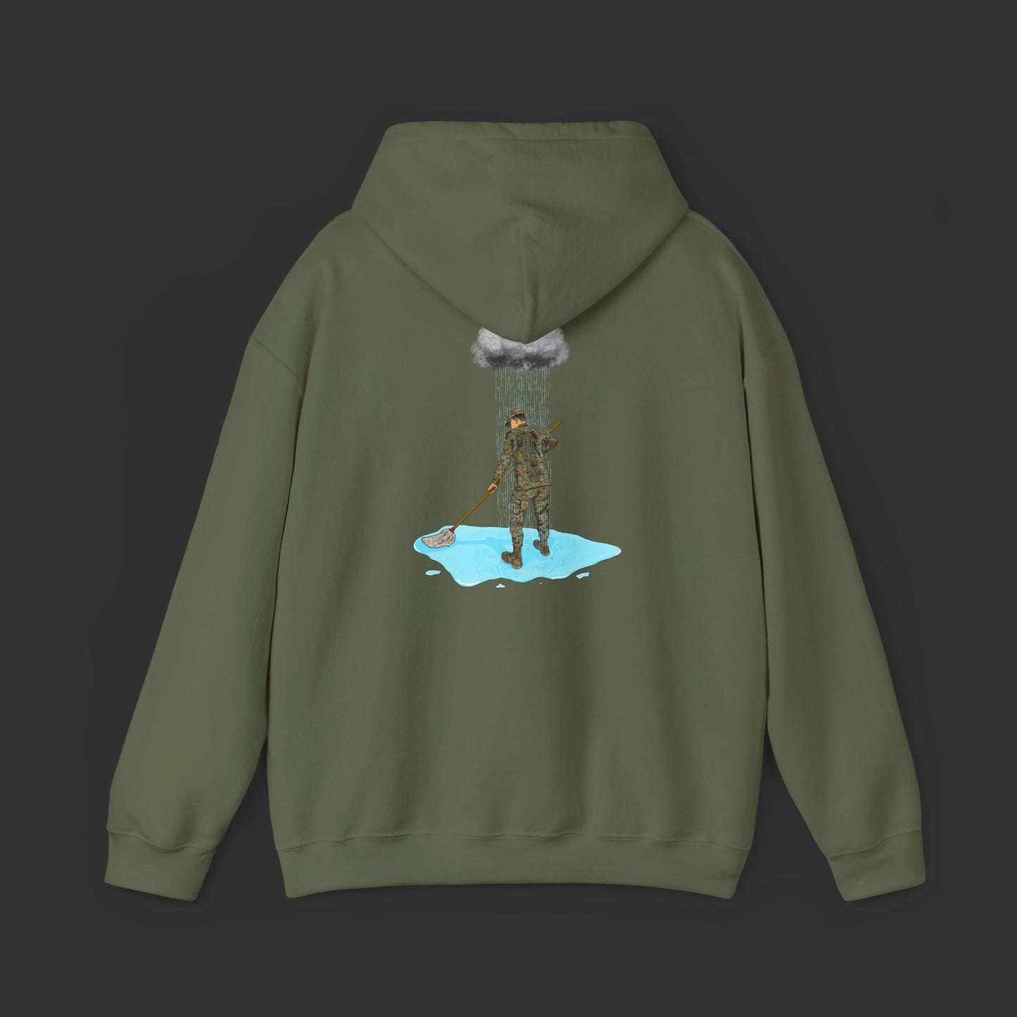 Moppin' In The Rain (Back) WD Hoodie