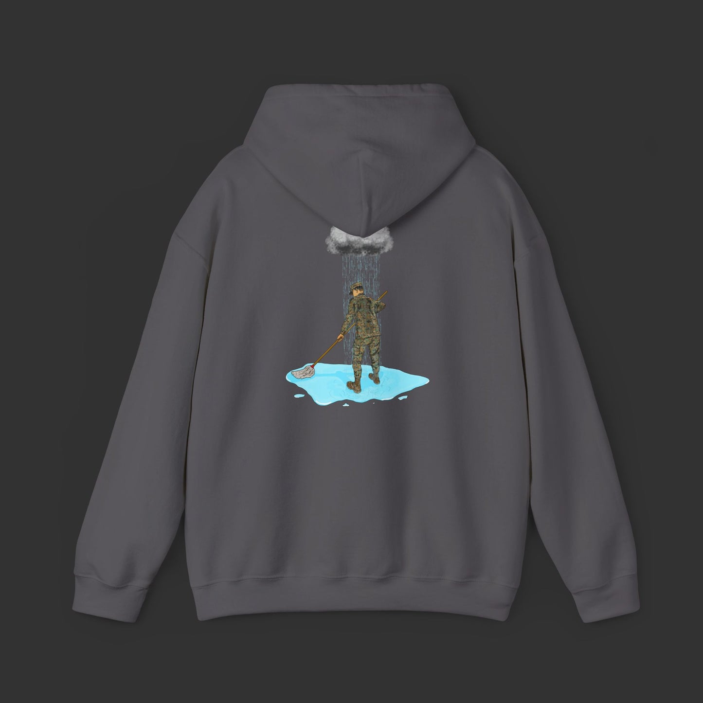 Moppin' In The Rain (Back) WD Hoodie