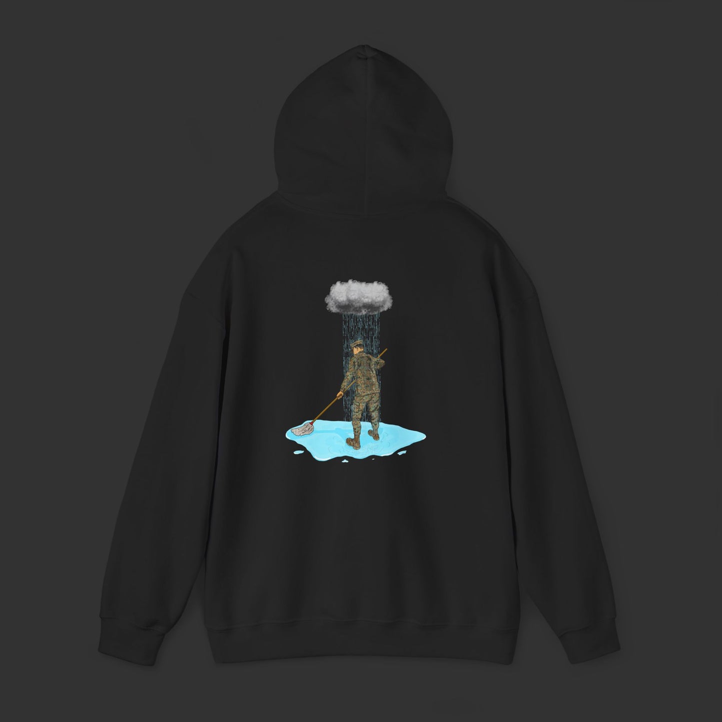 Moppin' In The Rain (Back) WD Hoodie