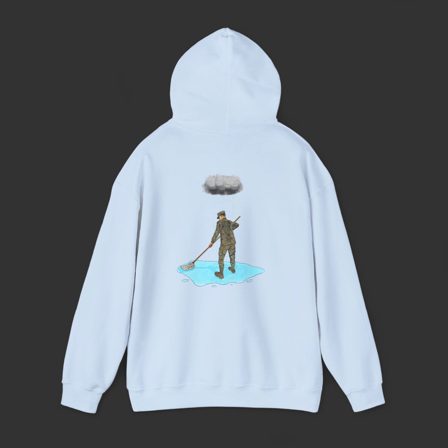 Moppin' In The Rain (Back) WD Hoodie