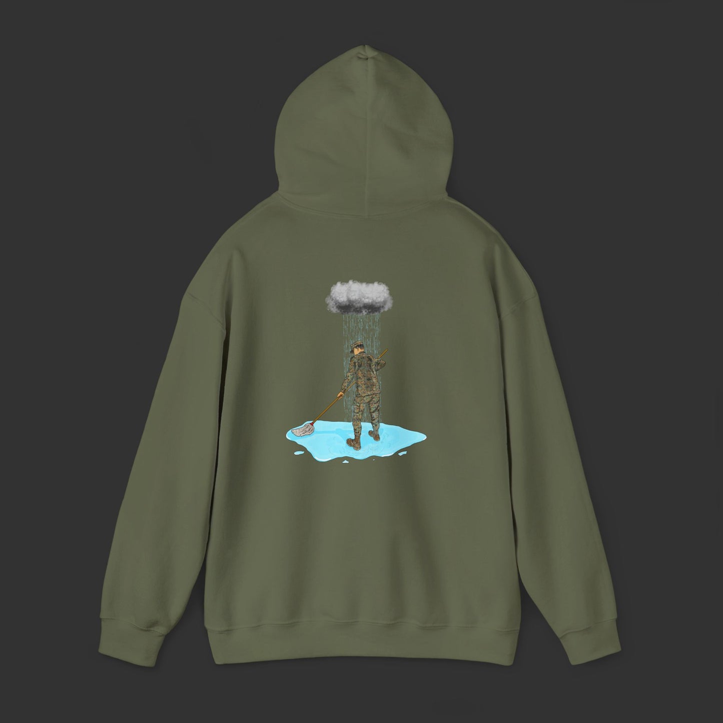 Moppin' In The Rain (Back) WD Hoodie