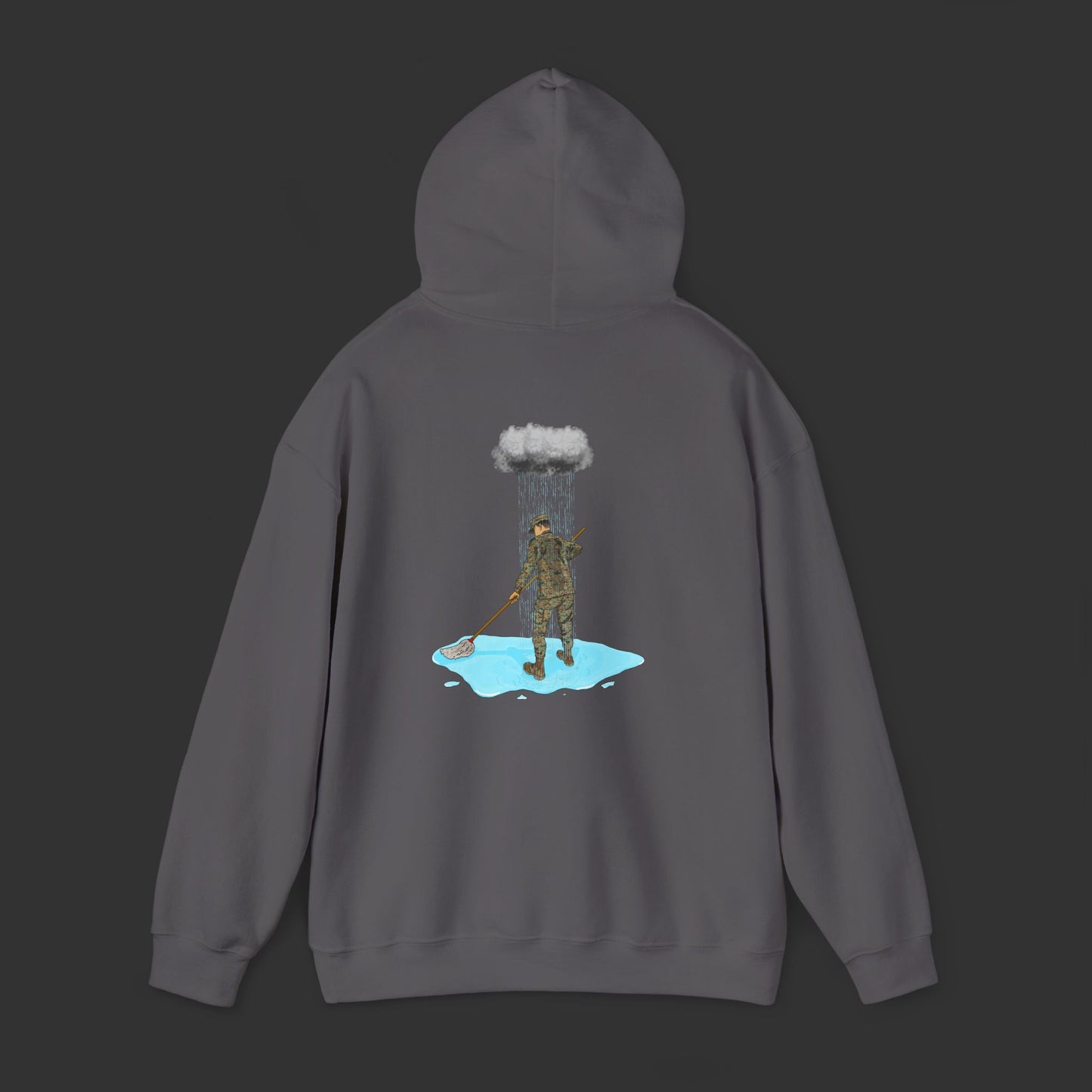 Moppin' In The Rain (Back) WD Hoodie