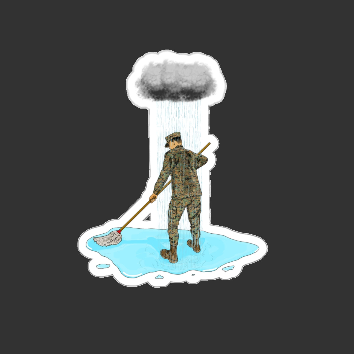 Sticker Series - Moppin' In The Rain WD