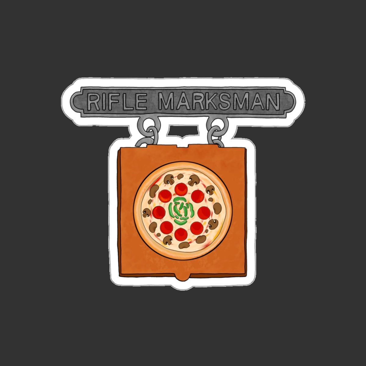 Sticker Series - Pizza - Pizza Box Rifle Marksman